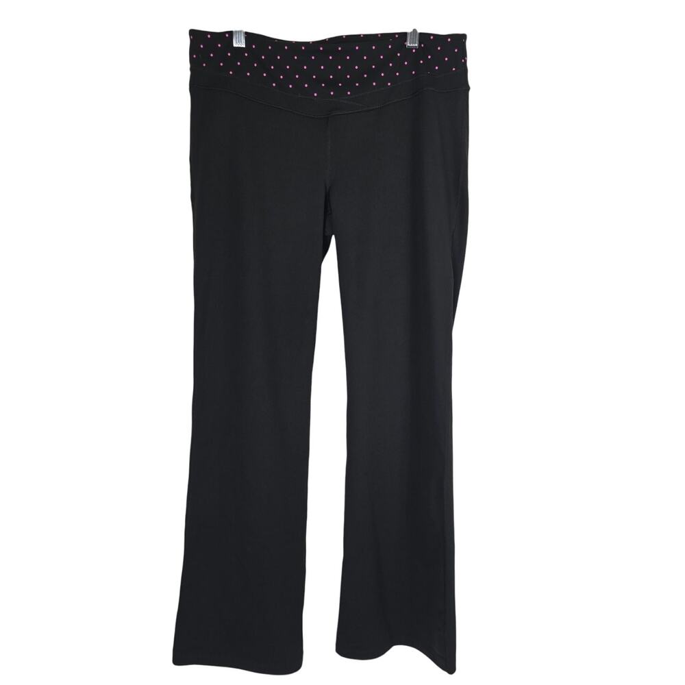 Victoria's Secret Sexy Sport Black Pink Polka Dots Waist Athletic Pants L